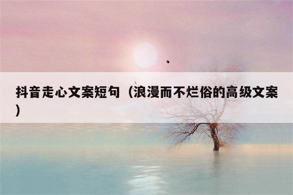 抖音走心文案短句（浪漫而不烂俗的高级文案）