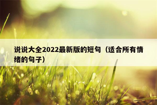 说说大全2022最新版的短句（适合所有情绪的句子）