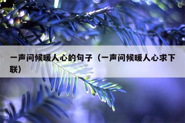 一声问候暖人心的句子（一声问候暖人心求下联）