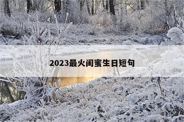 2023最火闺蜜生日短句