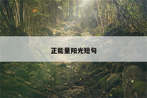 正能量阳光短句