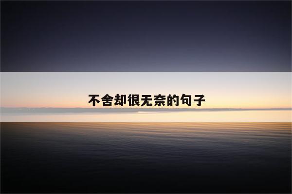 不舍却很无奈的句子